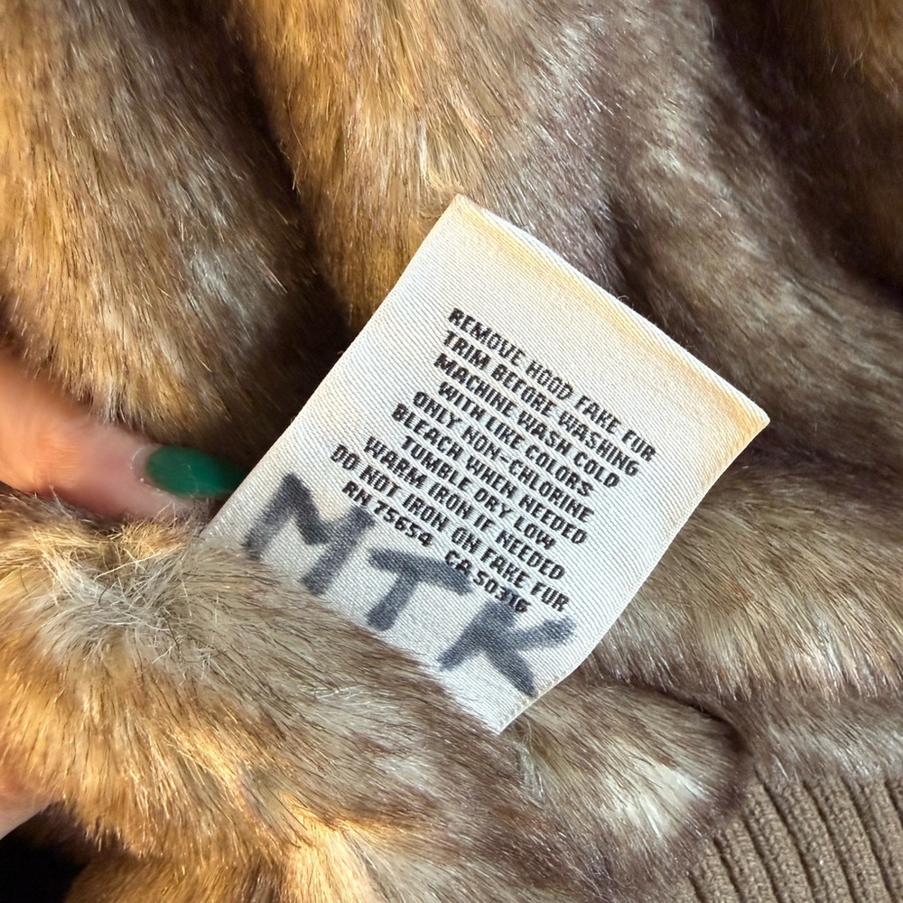 Vintage Y2K Abercrombie & Fitch 2000s Faux Fur Lined Hooded Bomber Jacket Medium - Picture 8 of 16